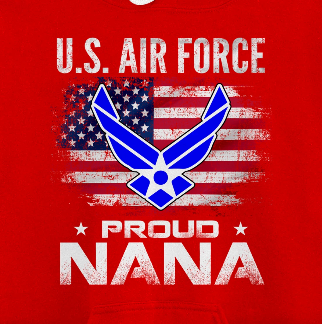 U.S Air Force Proud Nana With American Flag Gift Veteran Pullover Hoodie