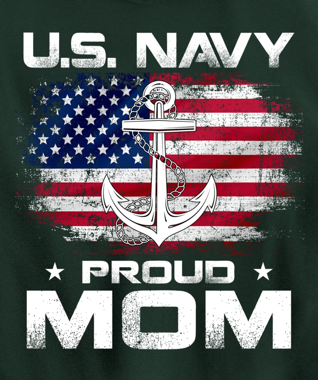 U.S Navy Proud Mom With American Flag Gift Veteran Day Pullover Hoodie