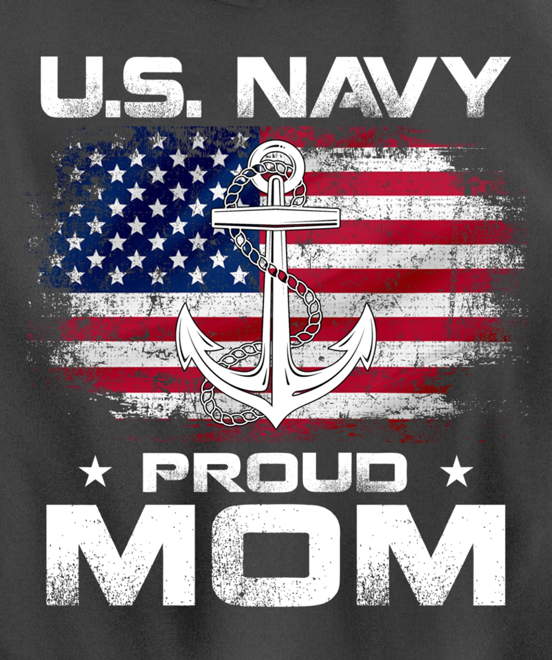 U.S Navy Proud Mom With American Flag Gift Veteran Day Pullover Hoodie