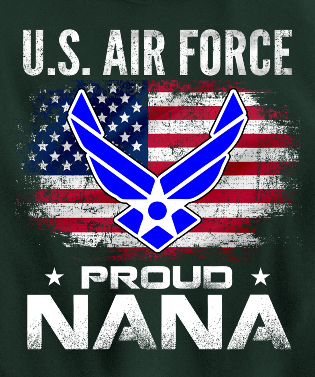 U.S Air Force Proud Nana With American Flag Gift Veteran Pullover Hoodie