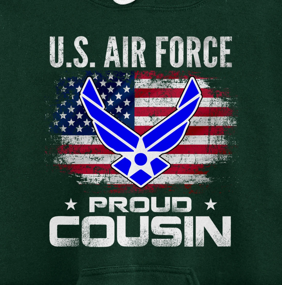 U.S Air Force Proud Cousin With American Flag Gift Veteran Pullover Hoodie