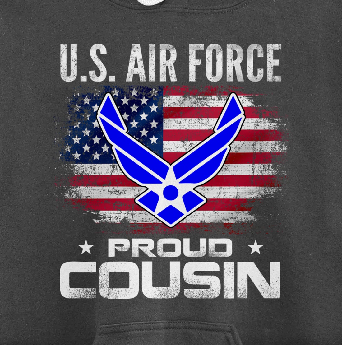 U.S Air Force Proud Cousin With American Flag Gift Veteran Pullover Hoodie