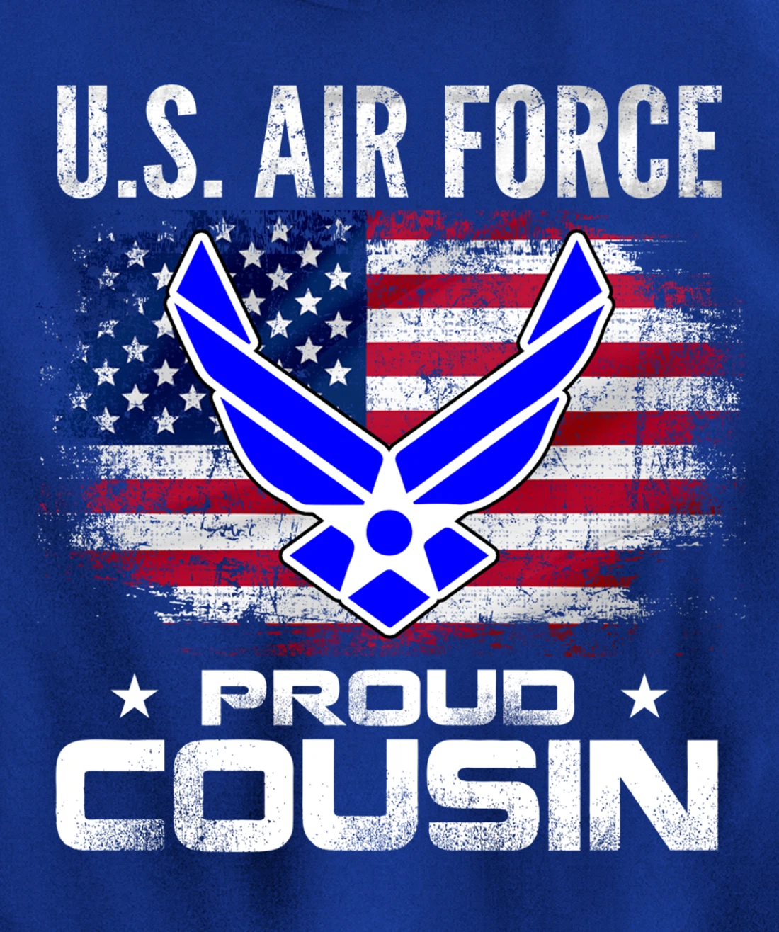 U.S Air Force Proud Cousin With American Flag Gift Veteran Pullover Hoodie