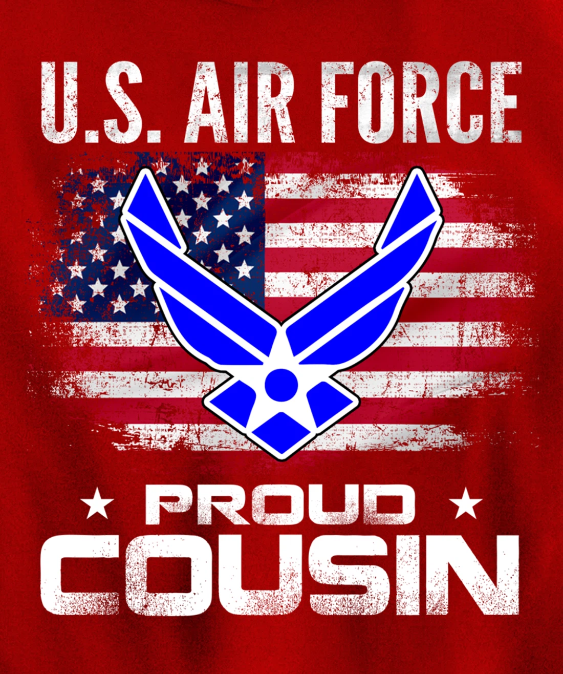 U.S Air Force Proud Cousin With American Flag Gift Veteran Pullover Hoodie