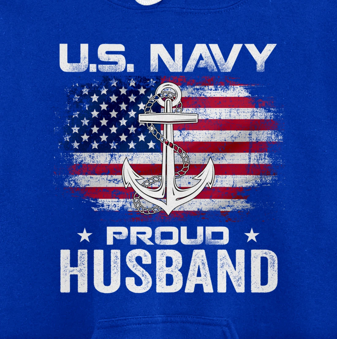 U.S Navy Proud Husband With American Flag Gift Veteran Pullover Hoodie