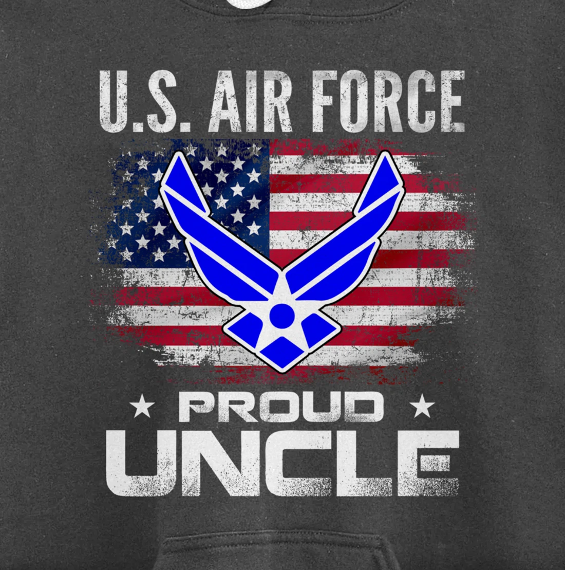 U.S Air Force Proud Uncle With American Flag Gift Veteran Pullover Hoodie