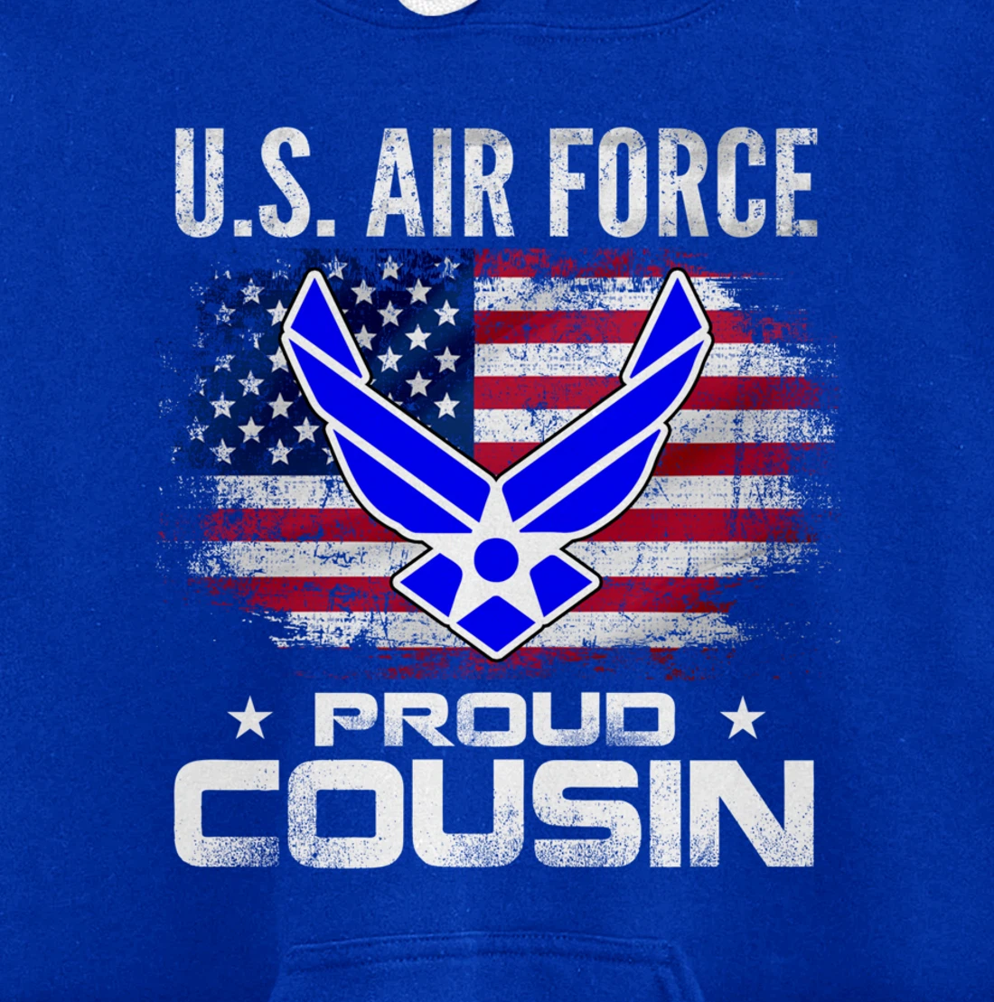 U.S Air Force Proud Cousin With American Flag Gift Veteran Pullover Hoodie