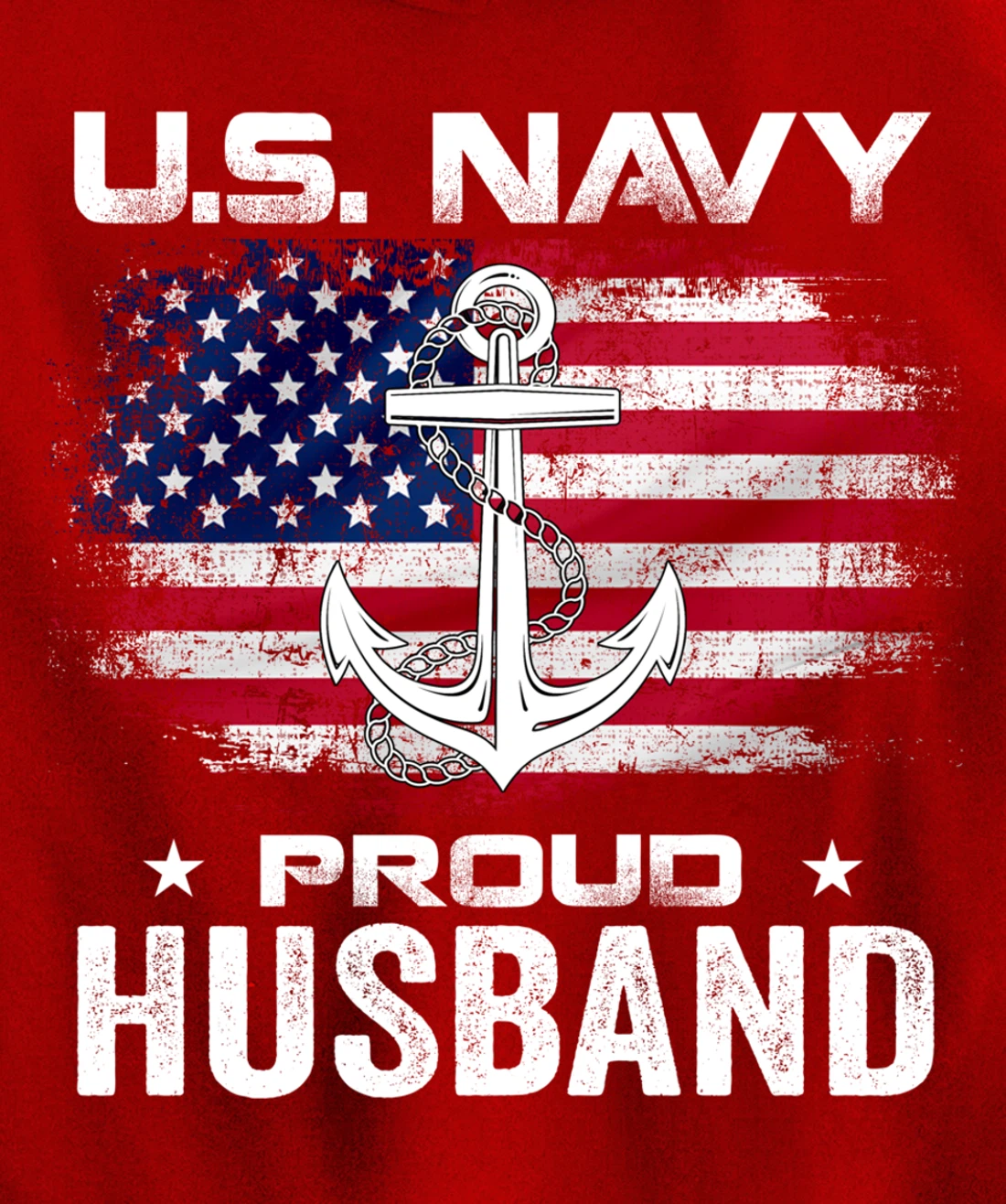 U.S Navy Proud Husband With American Flag Gift Veteran Pullover Hoodie