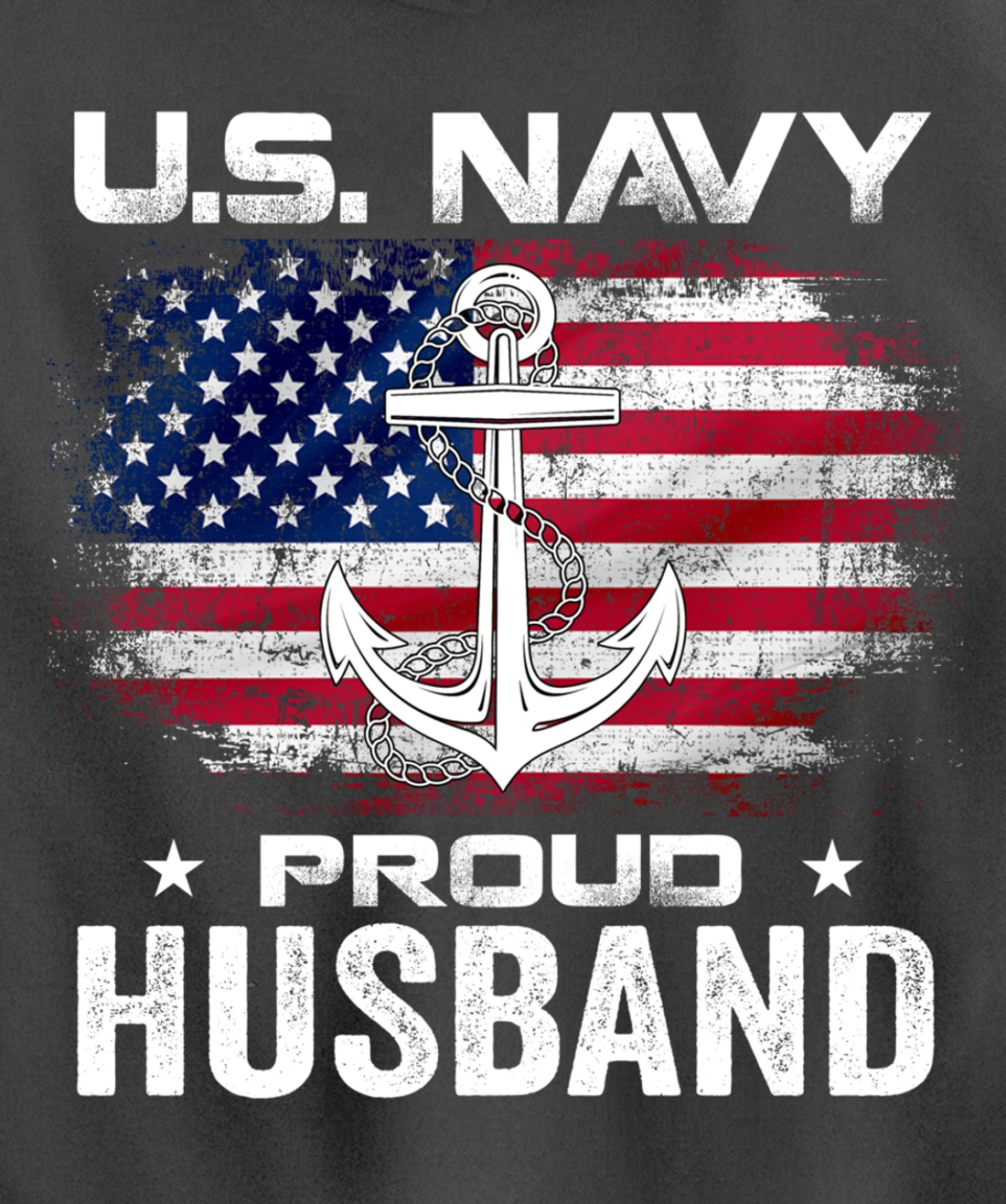 U.S Navy Proud Husband With American Flag Gift Veteran Pullover Hoodie