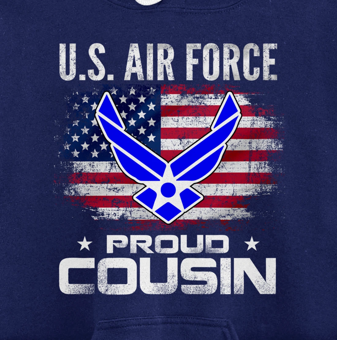 U.S Air Force Proud Cousin With American Flag Gift Veteran Pullover Hoodie