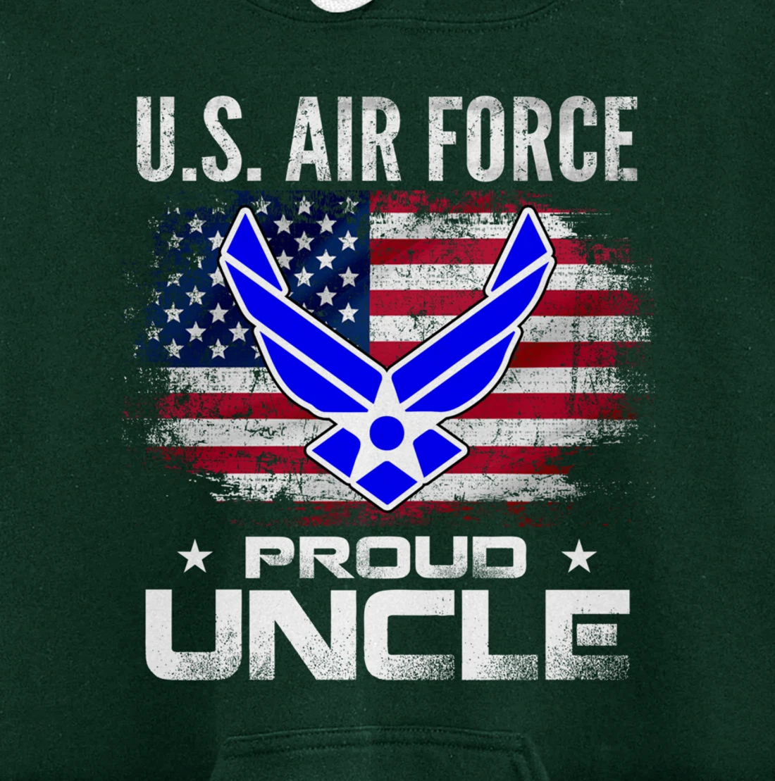 U.S Air Force Proud Uncle With American Flag Gift Veteran Pullover Hoodie