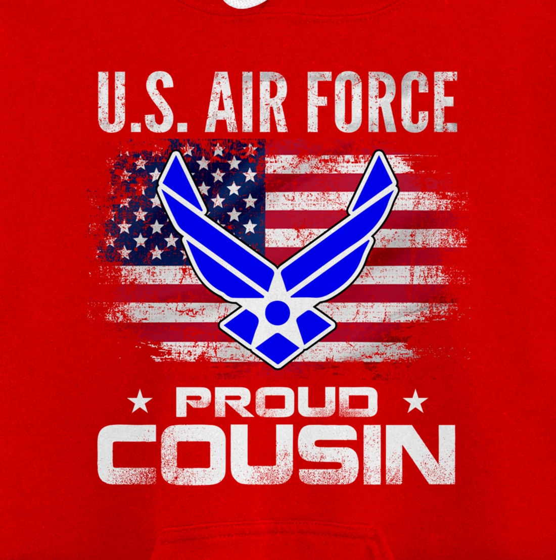 U.S Air Force Proud Cousin With American Flag Gift Veteran Pullover Hoodie