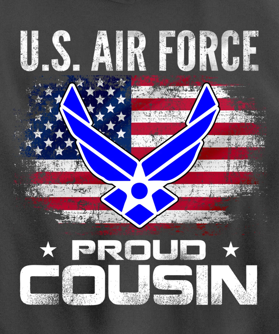U.S Air Force Proud Cousin With American Flag Gift Veteran Pullover Hoodie