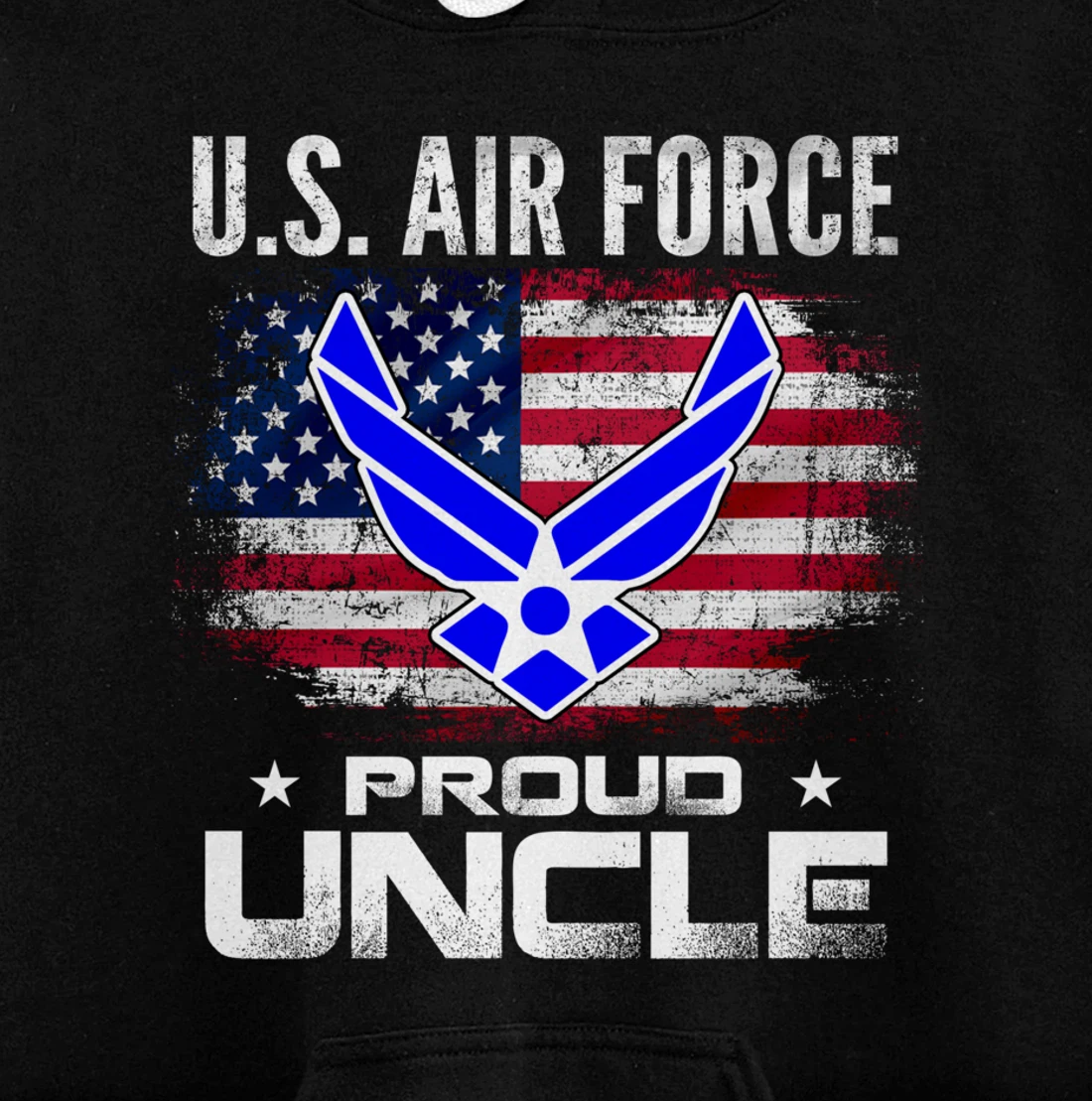 U.S Air Force Proud Uncle With American Flag Gift Veteran Pullover Hoodie