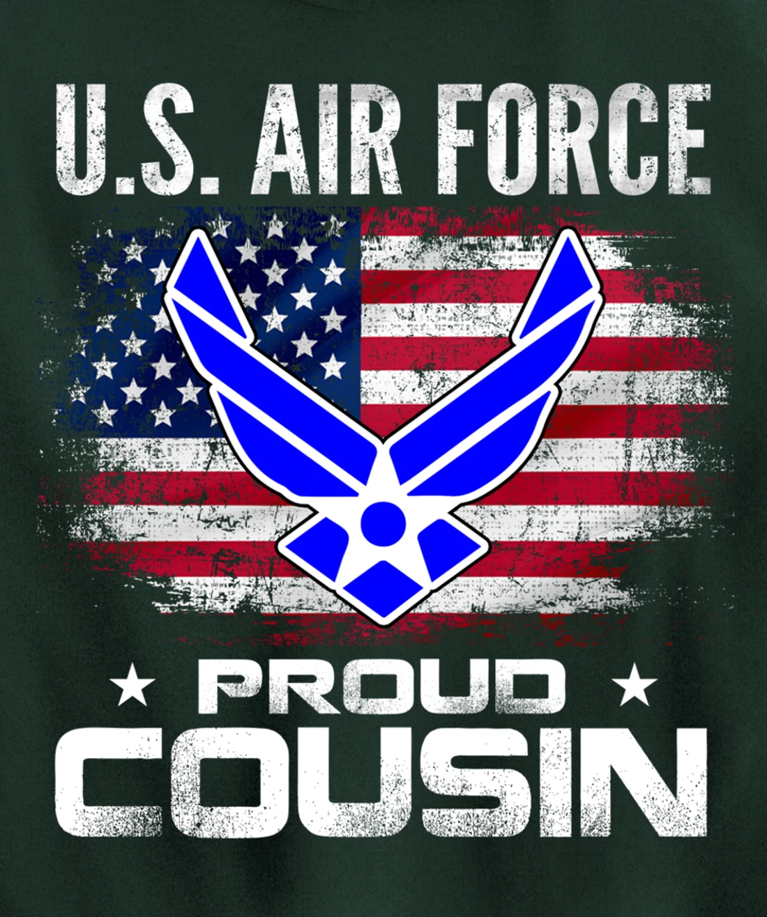 U.S Air Force Proud Cousin With American Flag Gift Veteran Pullover Hoodie