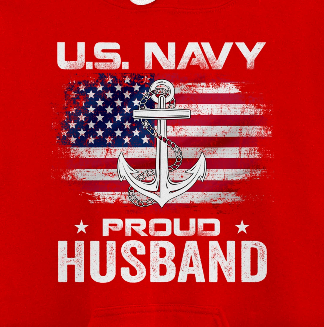 U.S Navy Proud Husband With American Flag Gift Veteran Pullover Hoodie