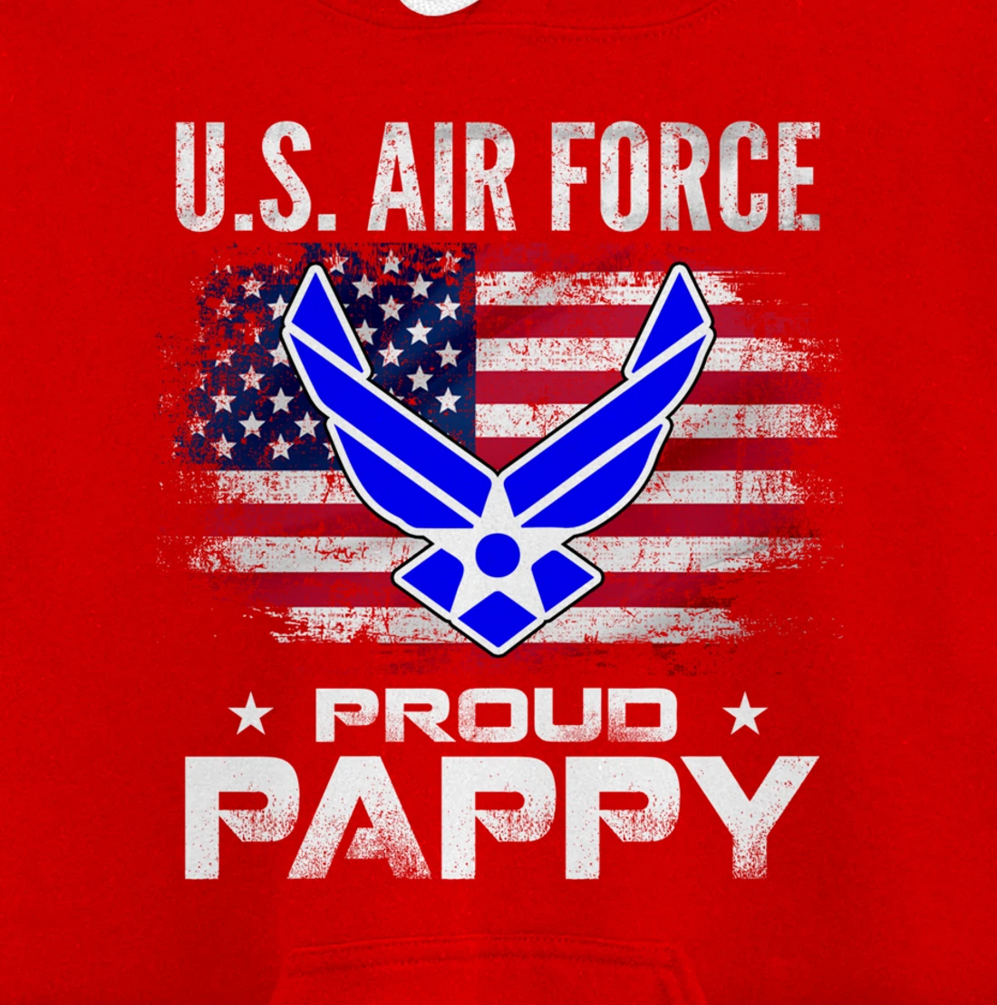 U.S Air Force Proud Pappy With American Flag Gift Veteran Pullover Hoodie