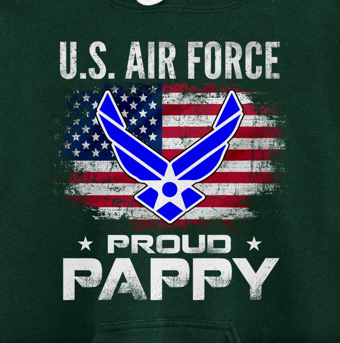 U.S Air Force Proud Pappy With American Flag Gift Veteran Pullover Hoodie
