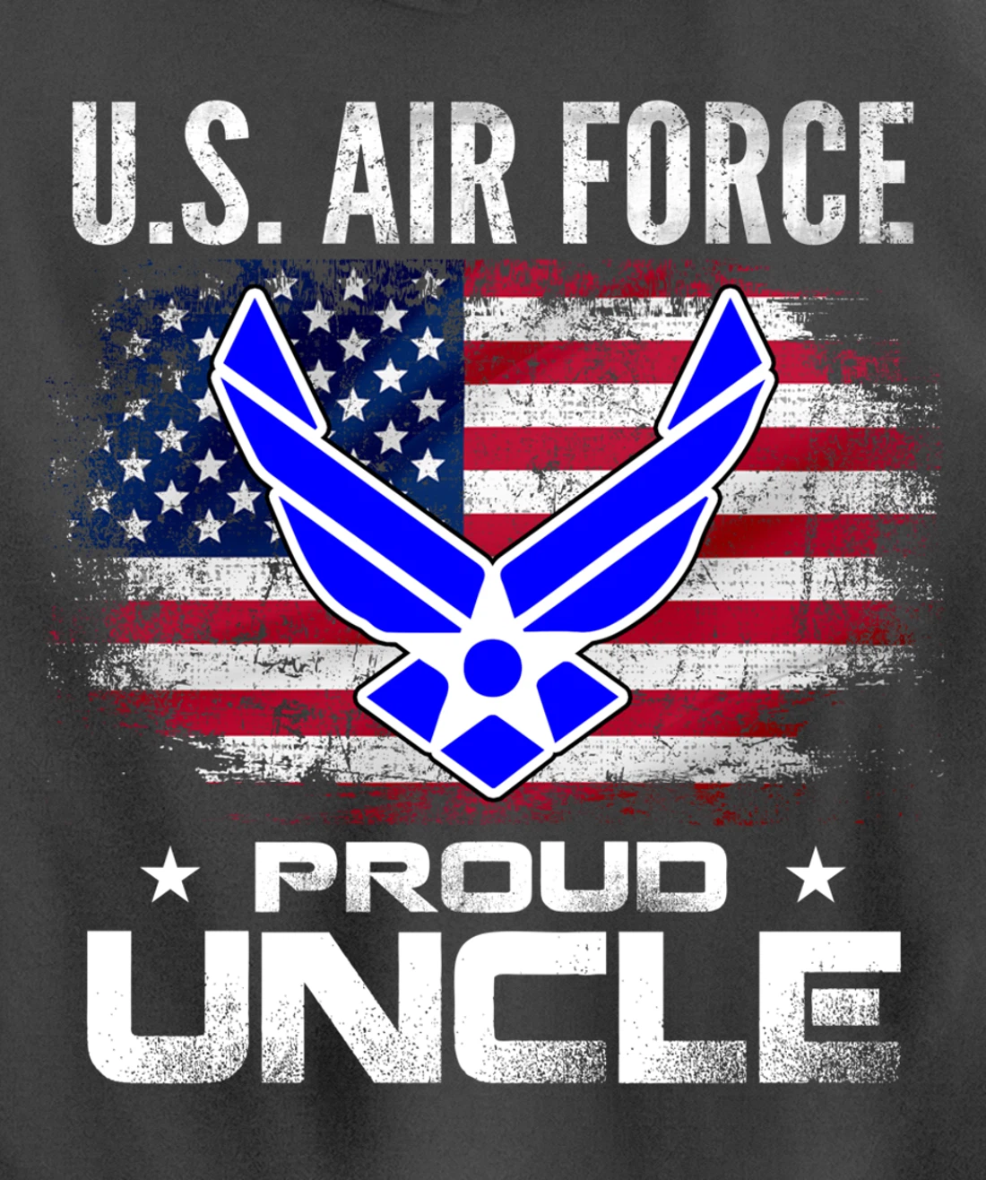 U.S Air Force Proud Uncle With American Flag Gift Veteran Pullover Hoodie