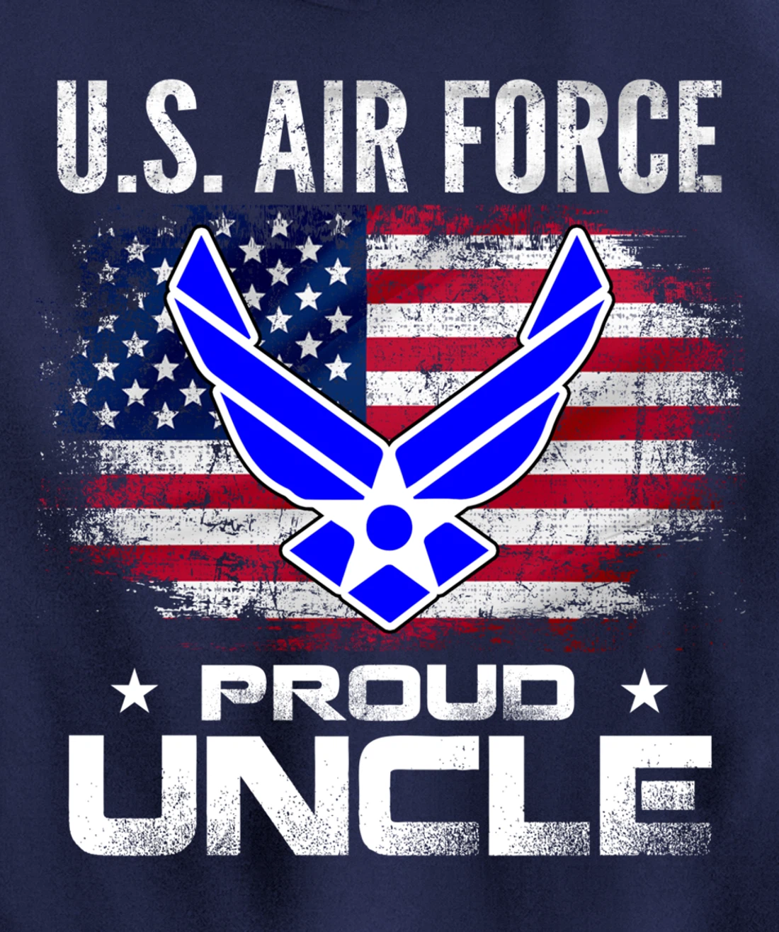U.S Air Force Proud Uncle With American Flag Gift Veteran Pullover Hoodie