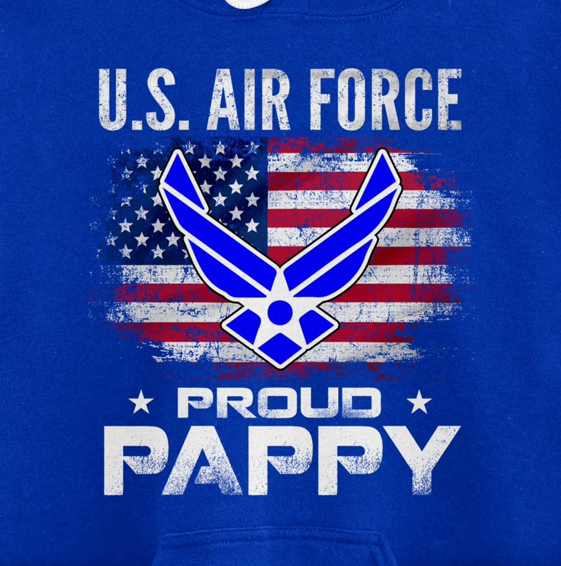 U.S Air Force Proud Pappy With American Flag Gift Veteran Pullover Hoodie