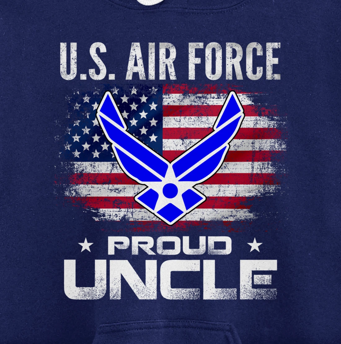 U.S Air Force Proud Uncle With American Flag Gift Veteran Pullover Hoodie