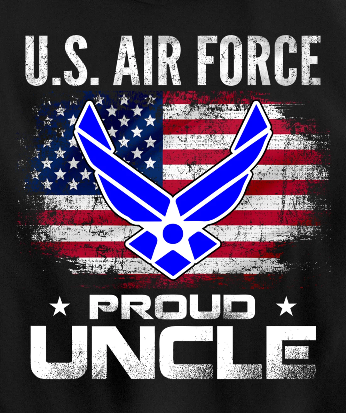 U.S Air Force Proud Uncle With American Flag Gift Veteran Pullover Hoodie