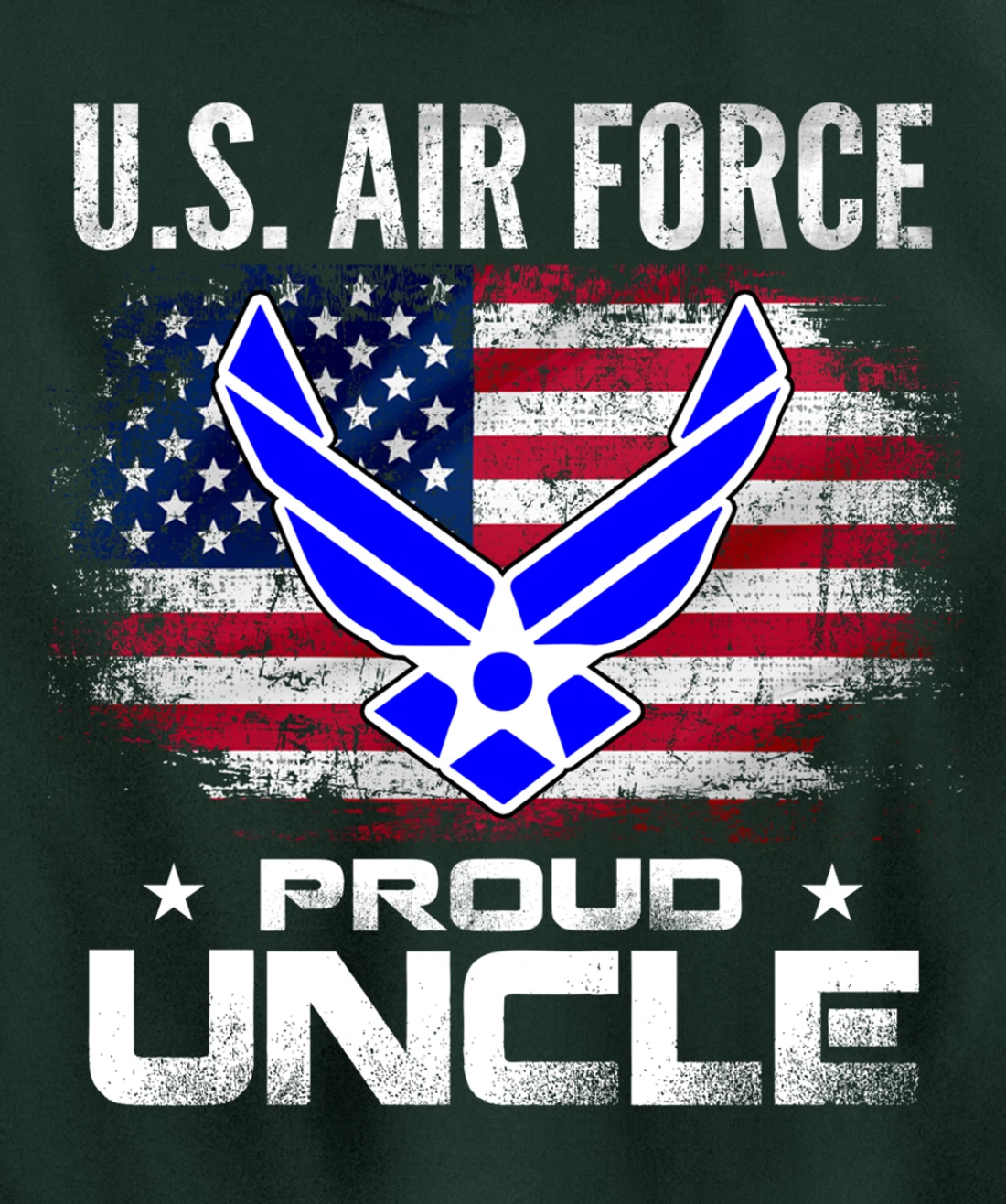 U.S Air Force Proud Uncle With American Flag Gift Veteran Pullover Hoodie