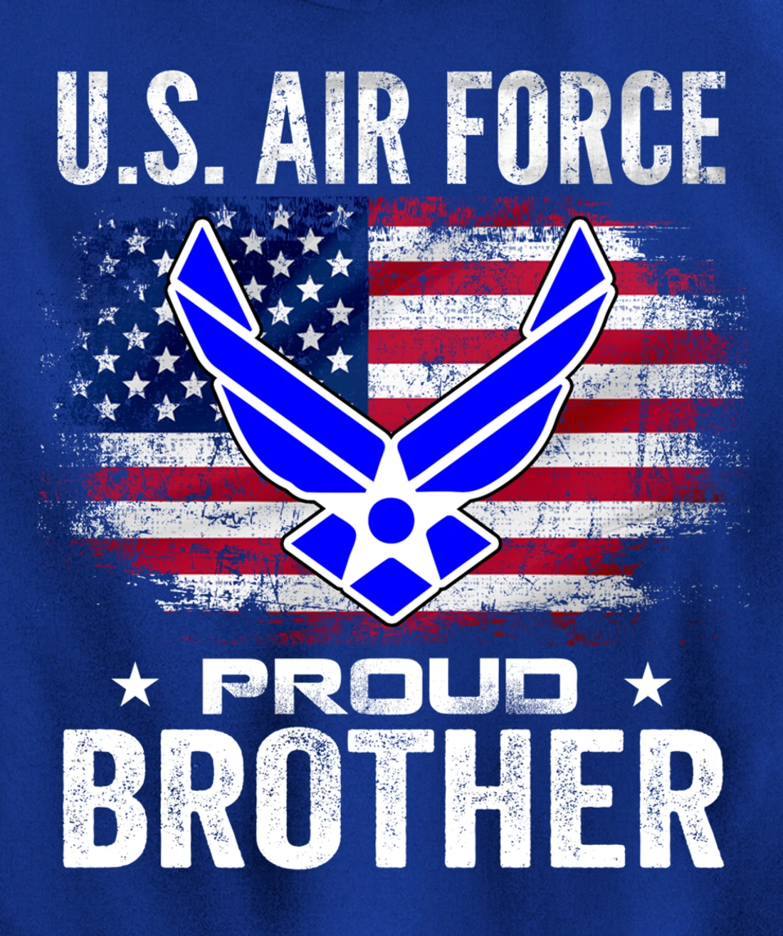 U.S Air Force Proud Brother With American Flag Gift Veteran Pullover Hoodie