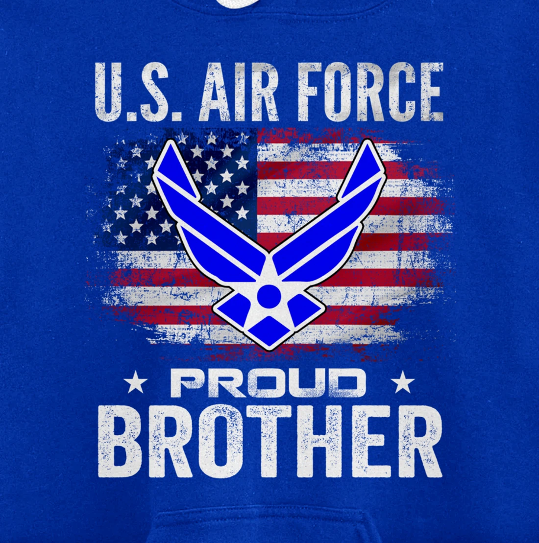 U.S Air Force Proud Brother With American Flag Gift Veteran Pullover Hoodie