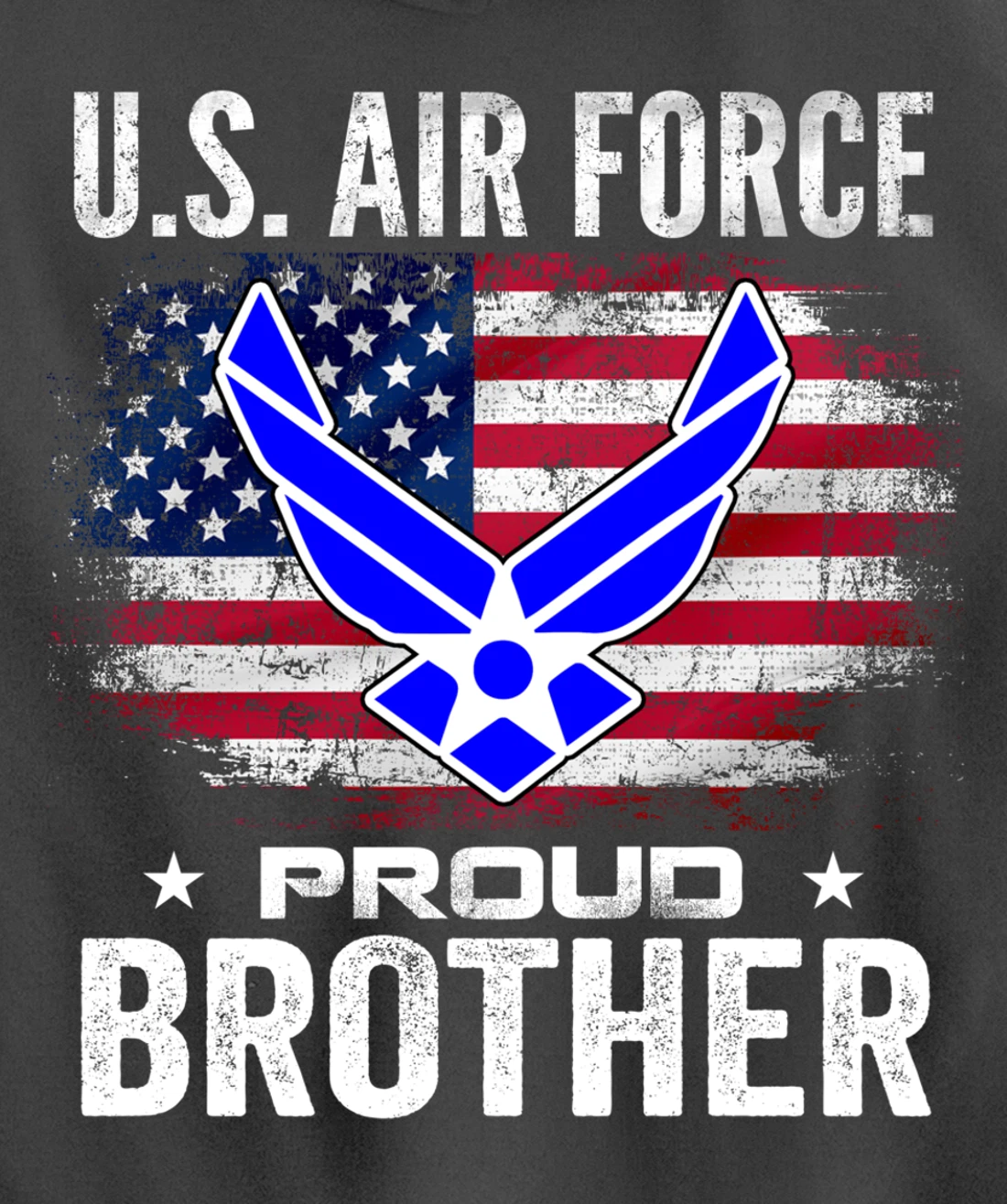 U.S Air Force Proud Brother With American Flag Gift Veteran Pullover Hoodie