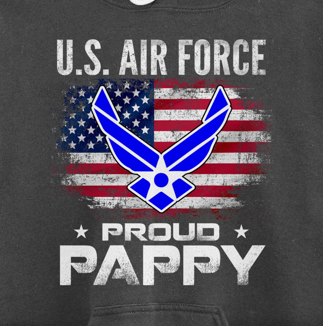 U.S Air Force Proud Pappy With American Flag Gift Veteran Pullover Hoodie