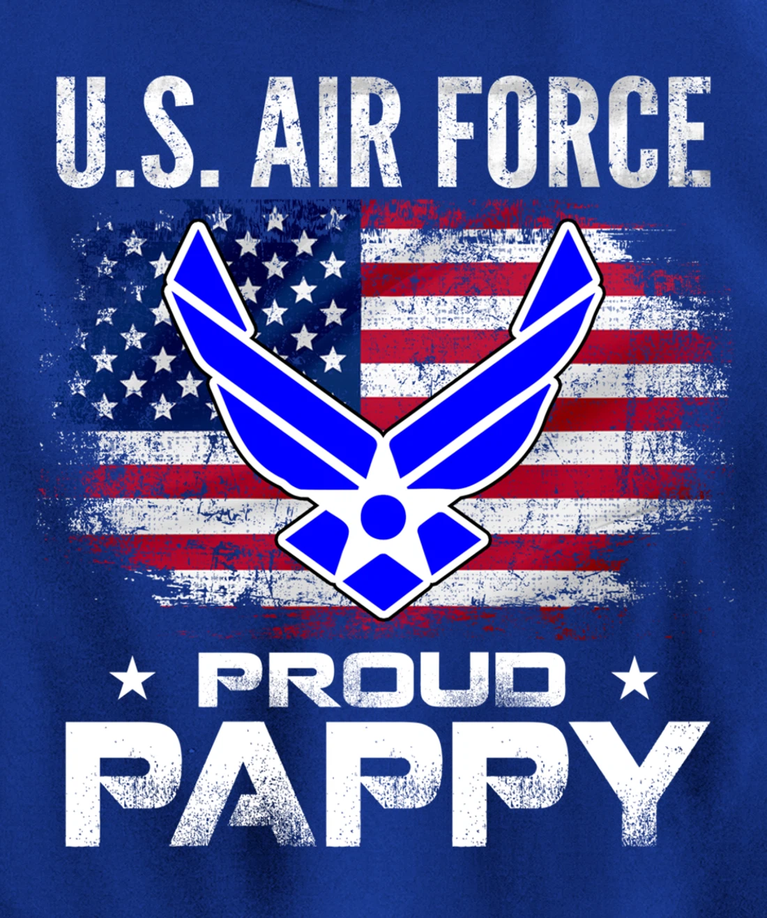 U.S Air Force Proud Pappy With American Flag Gift Veteran Pullover Hoodie