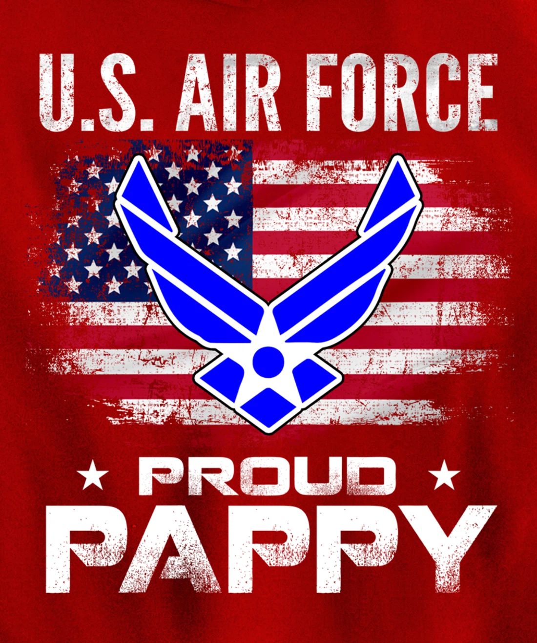 U.S Air Force Proud Pappy With American Flag Gift Veteran Pullover Hoodie