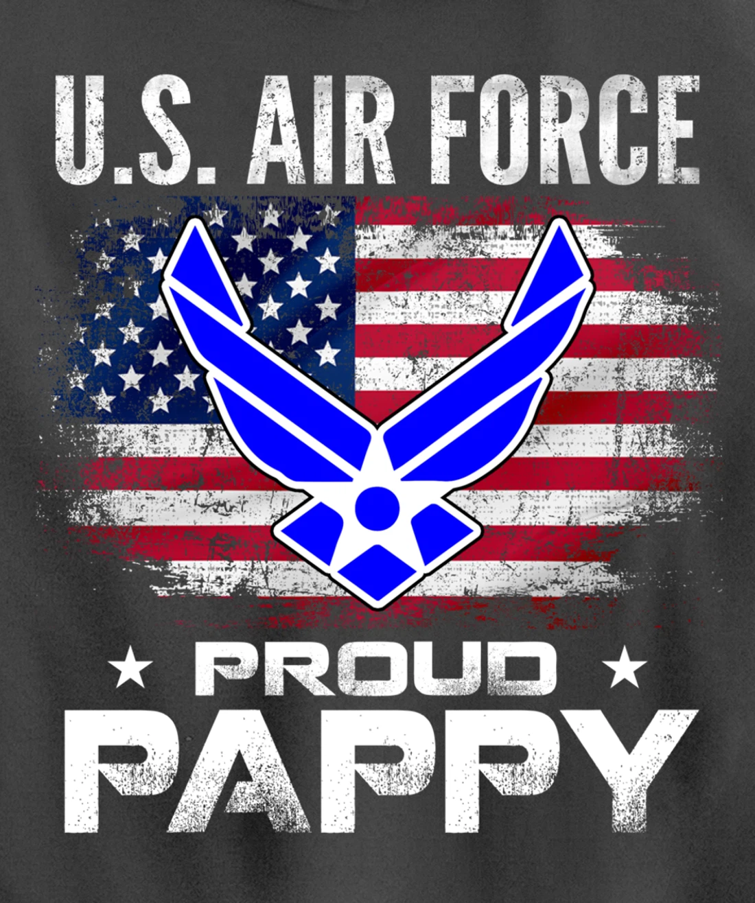 U.S Air Force Proud Pappy With American Flag Gift Veteran Pullover Hoodie