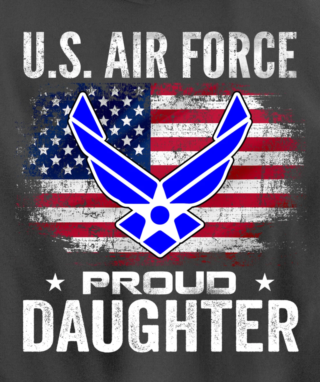 U.S Air Force Proud Daughter With American Flag Gift Veteran Pullover Hoodie