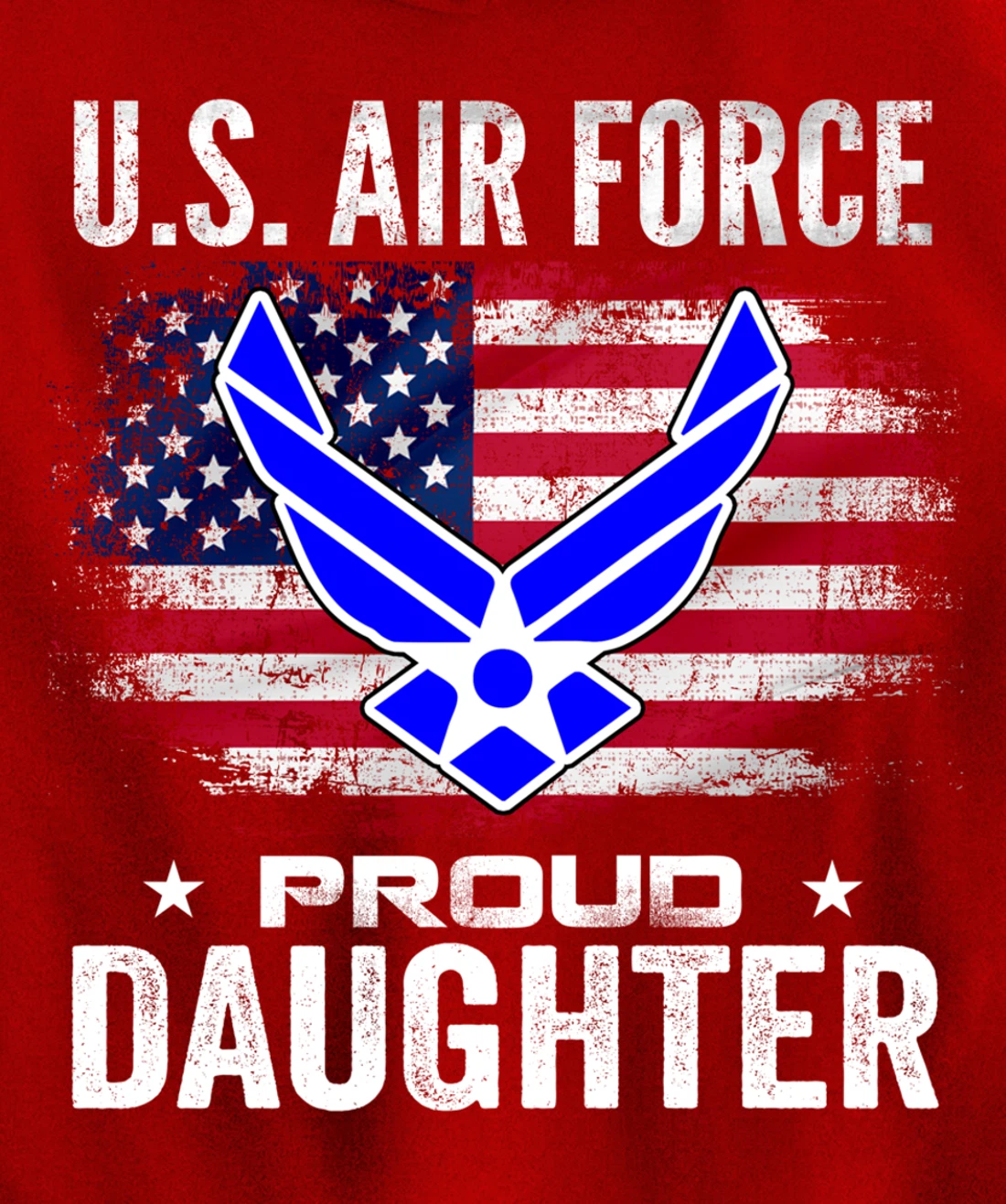U.S Air Force Proud Daughter With American Flag Gift Veteran Pullover Hoodie
