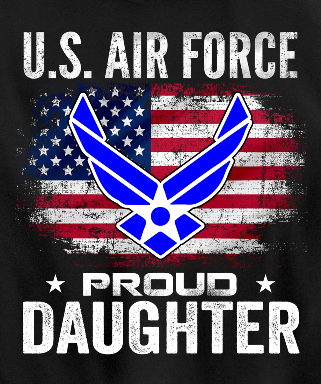U.S Air Force Proud Daughter With American Flag Gift Veteran Pullover Hoodie