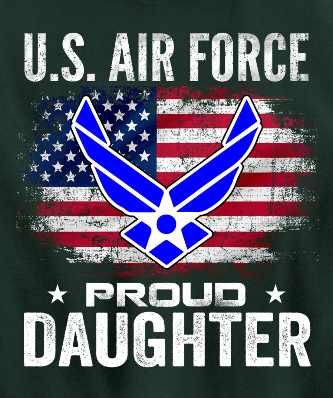 U.S Air Force Proud Daughter With American Flag Gift Veteran Pullover Hoodie