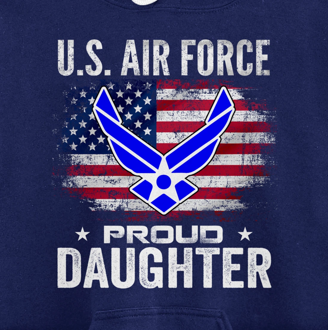 U.S Air Force Proud Daughter With American Flag Gift Veteran Pullover Hoodie