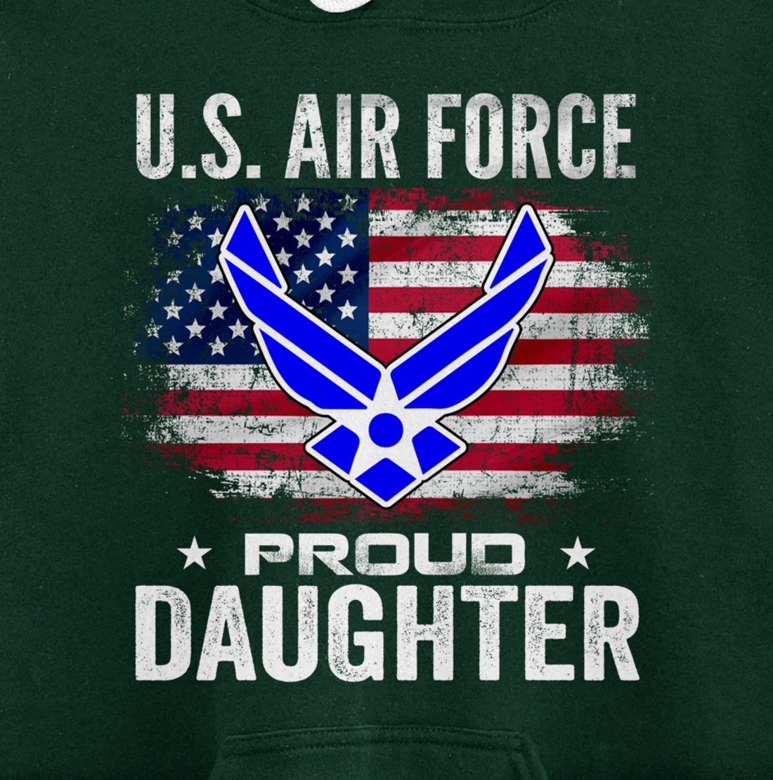 U.S Air Force Proud Daughter With American Flag Gift Veteran Pullover Hoodie