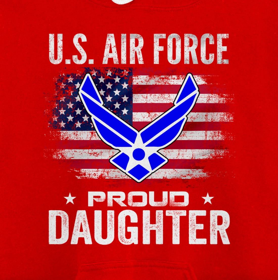 U.S Air Force Proud Daughter With American Flag Gift Veteran Pullover Hoodie