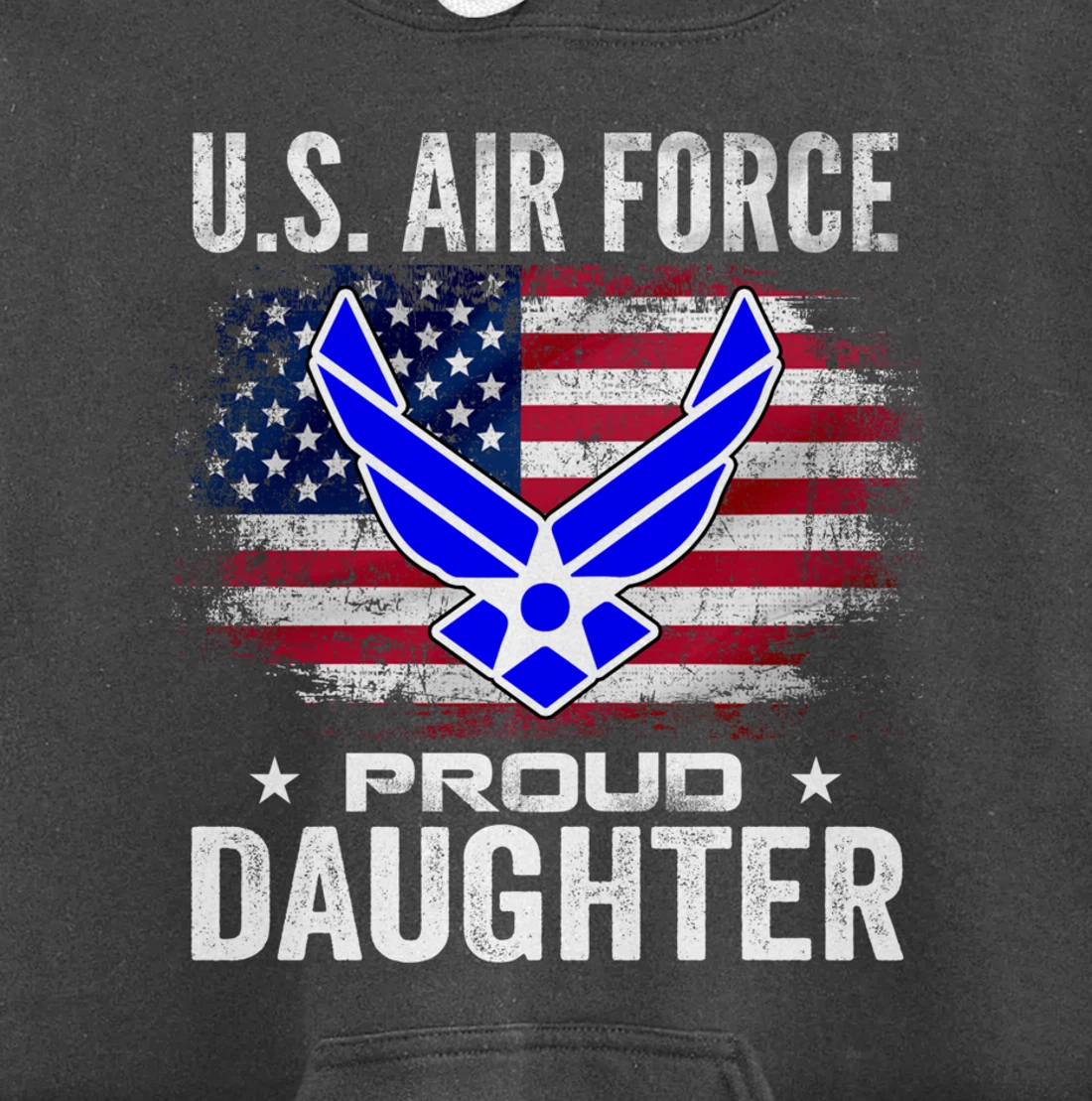 U.S Air Force Proud Daughter With American Flag Gift Veteran Pullover Hoodie
