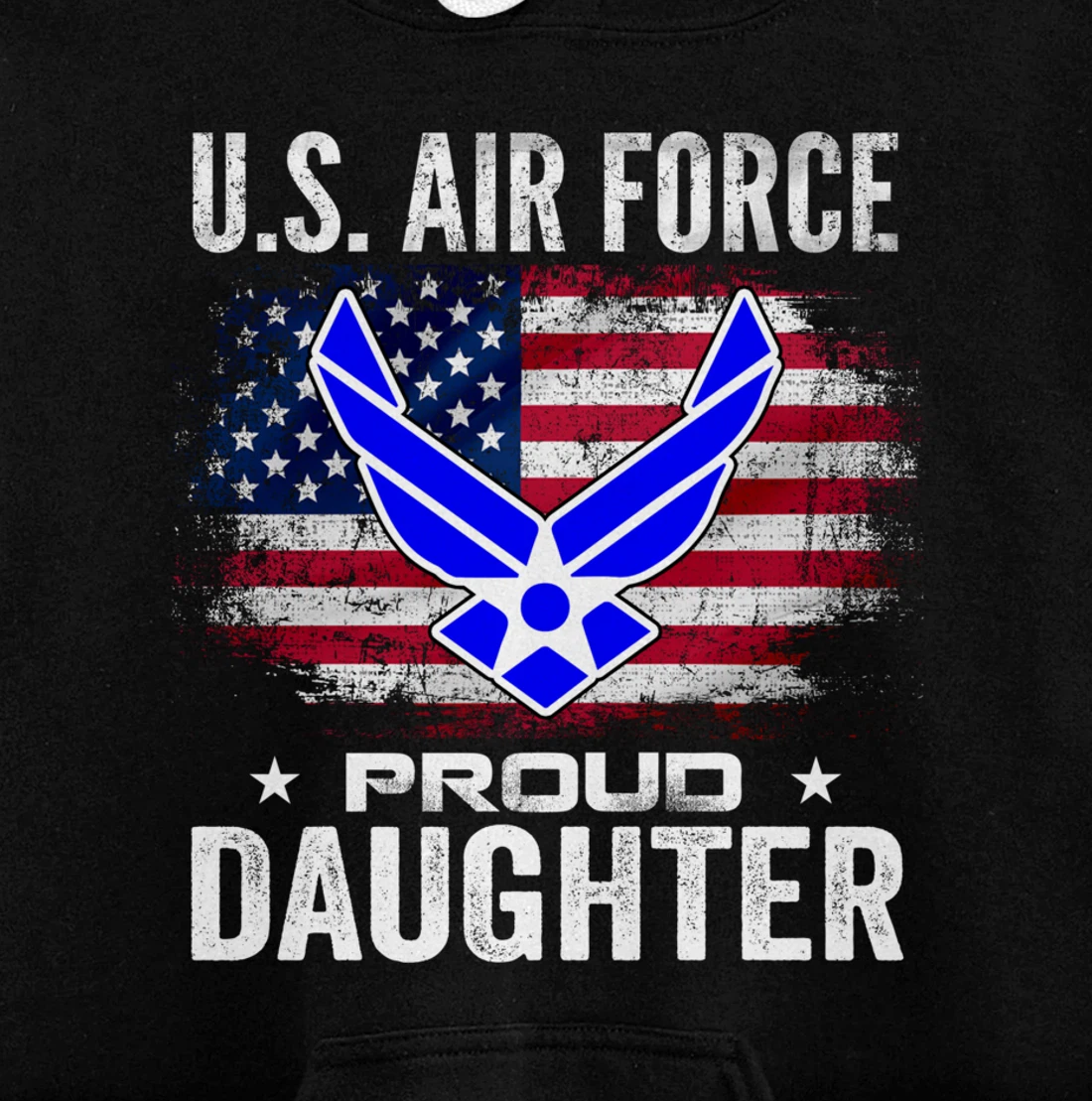 U.S Air Force Proud Daughter With American Flag Gift Veteran Pullover Hoodie