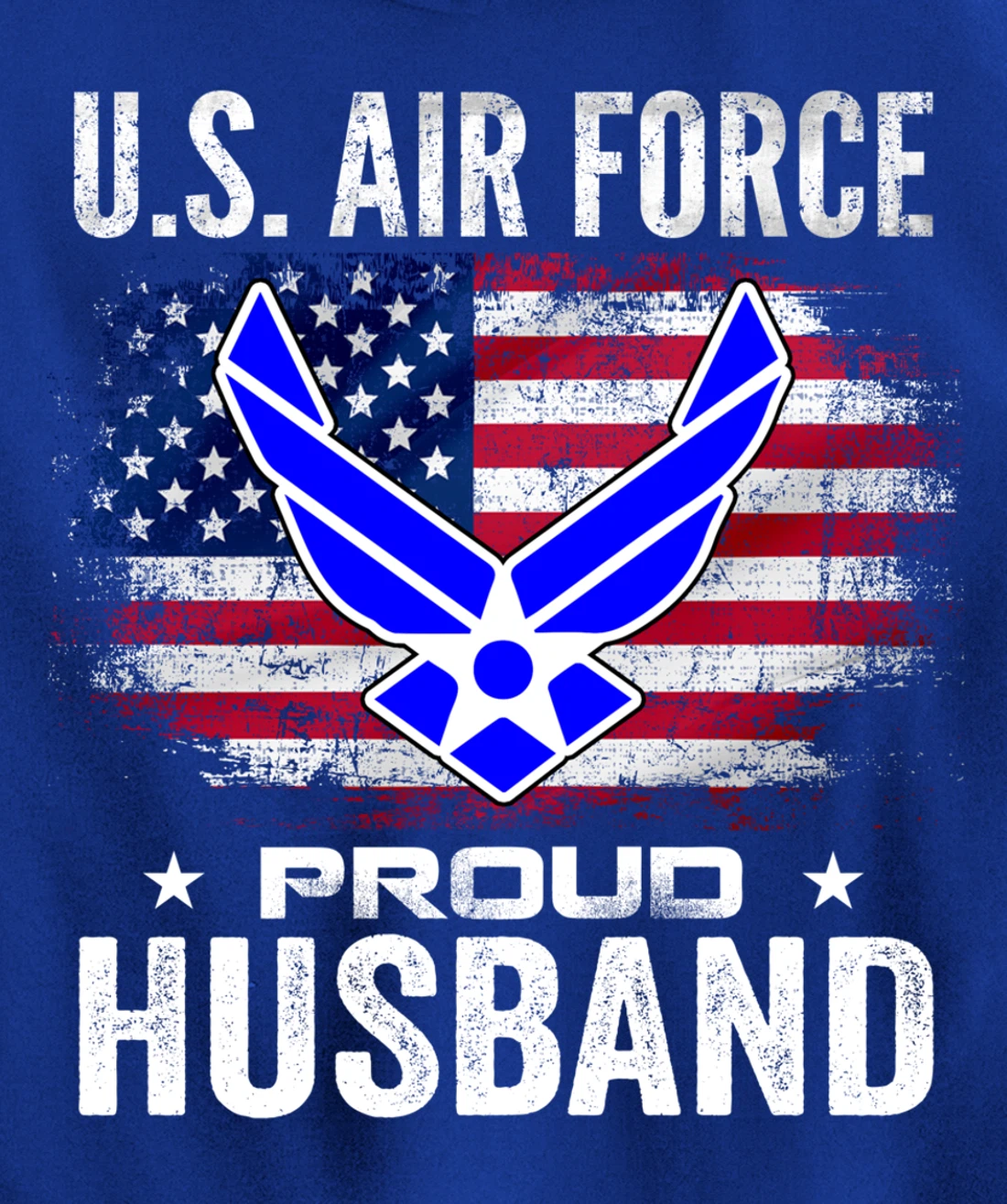 U.S Air Force Proud Husband With American Flag Gift Veteran Pullover Hoodie