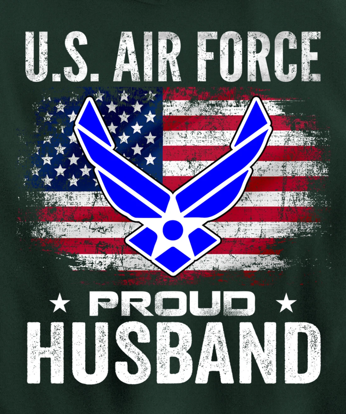 U.S Air Force Proud Husband With American Flag Gift Veteran Pullover Hoodie
