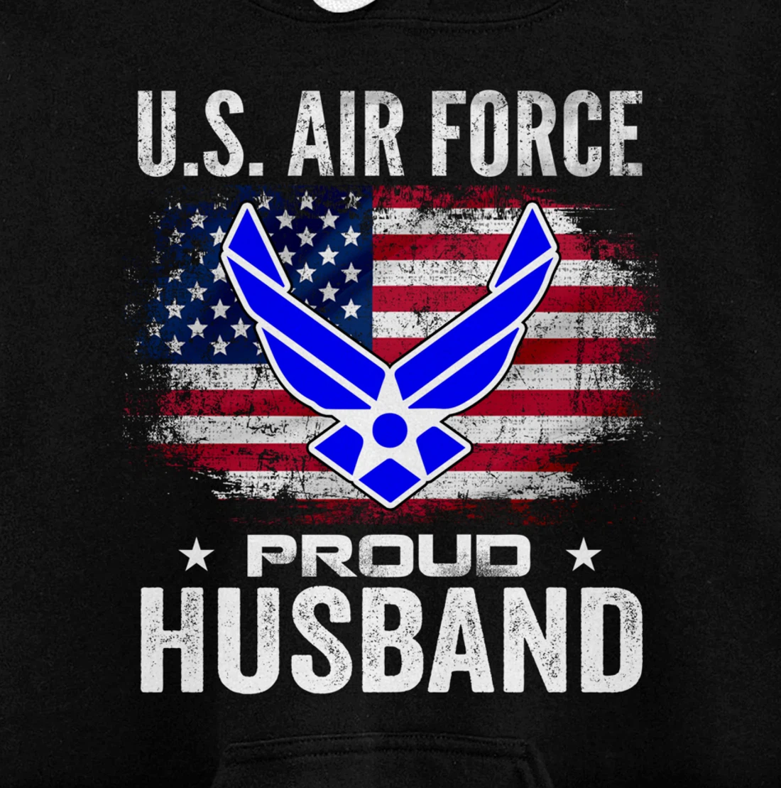 U.S Air Force Proud Husband With American Flag Gift Veteran Pullover Hoodie
