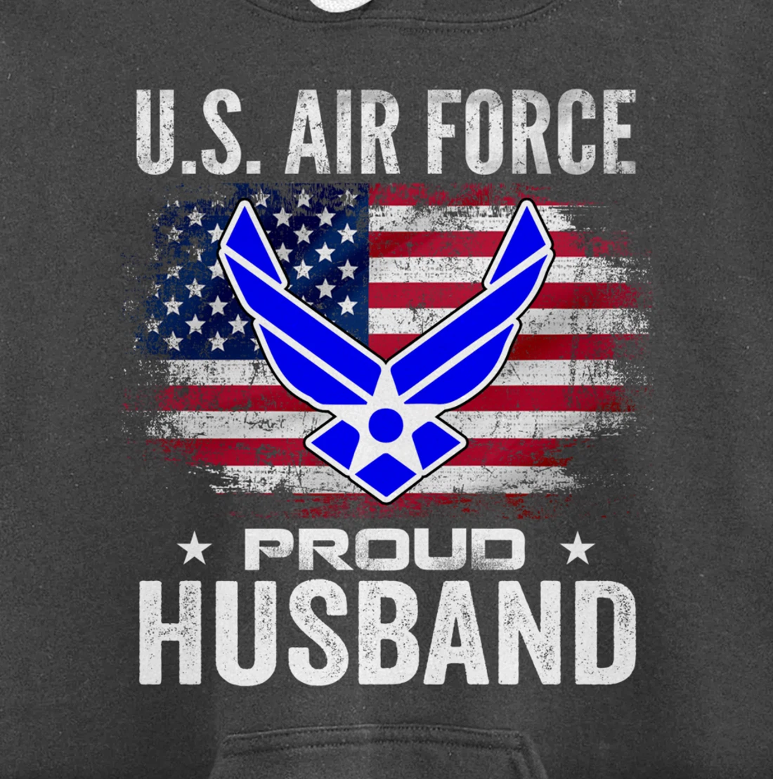 U.S Air Force Proud Husband With American Flag Gift Veteran Pullover Hoodie