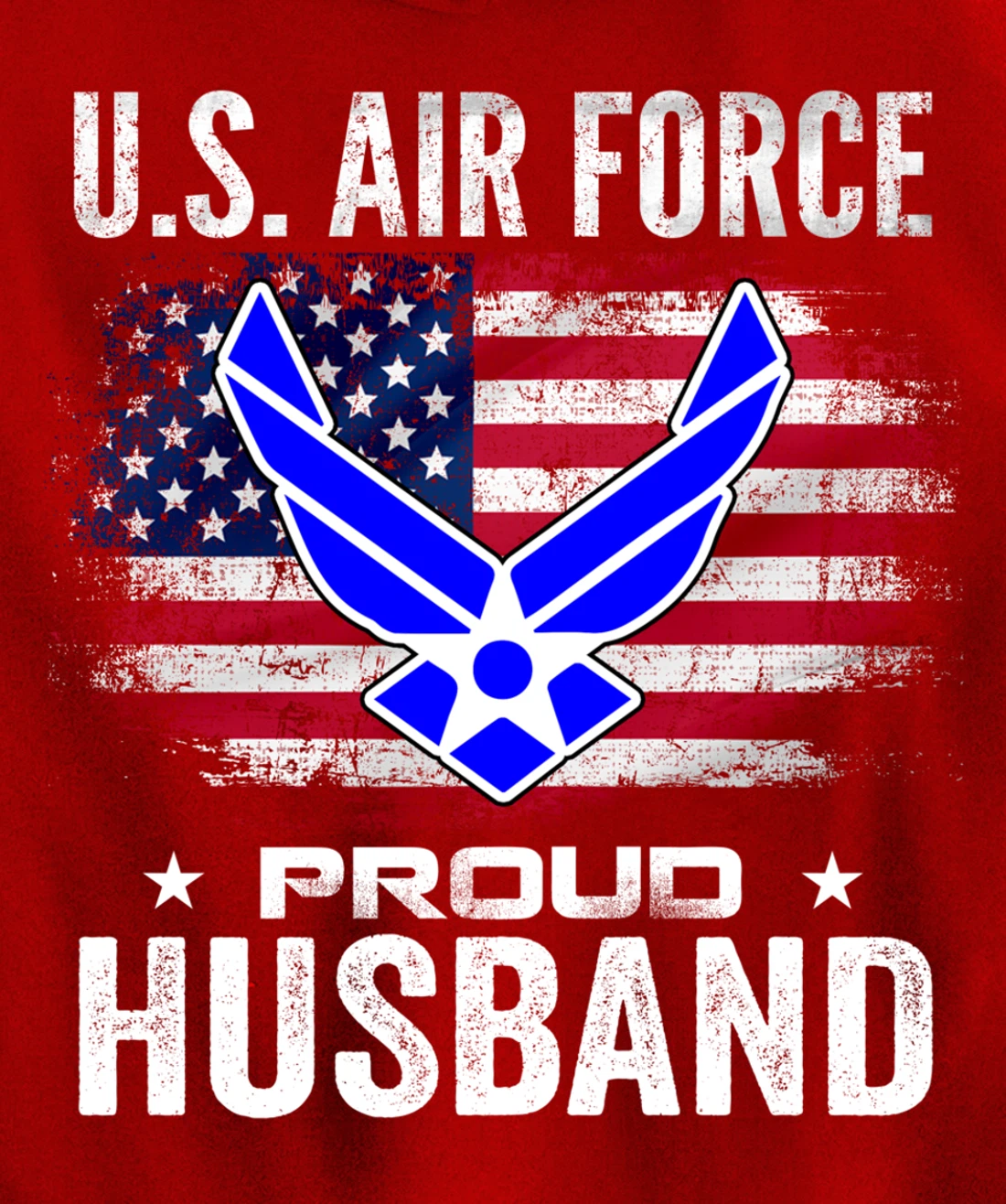U.S Air Force Proud Husband With American Flag Gift Veteran Pullover Hoodie