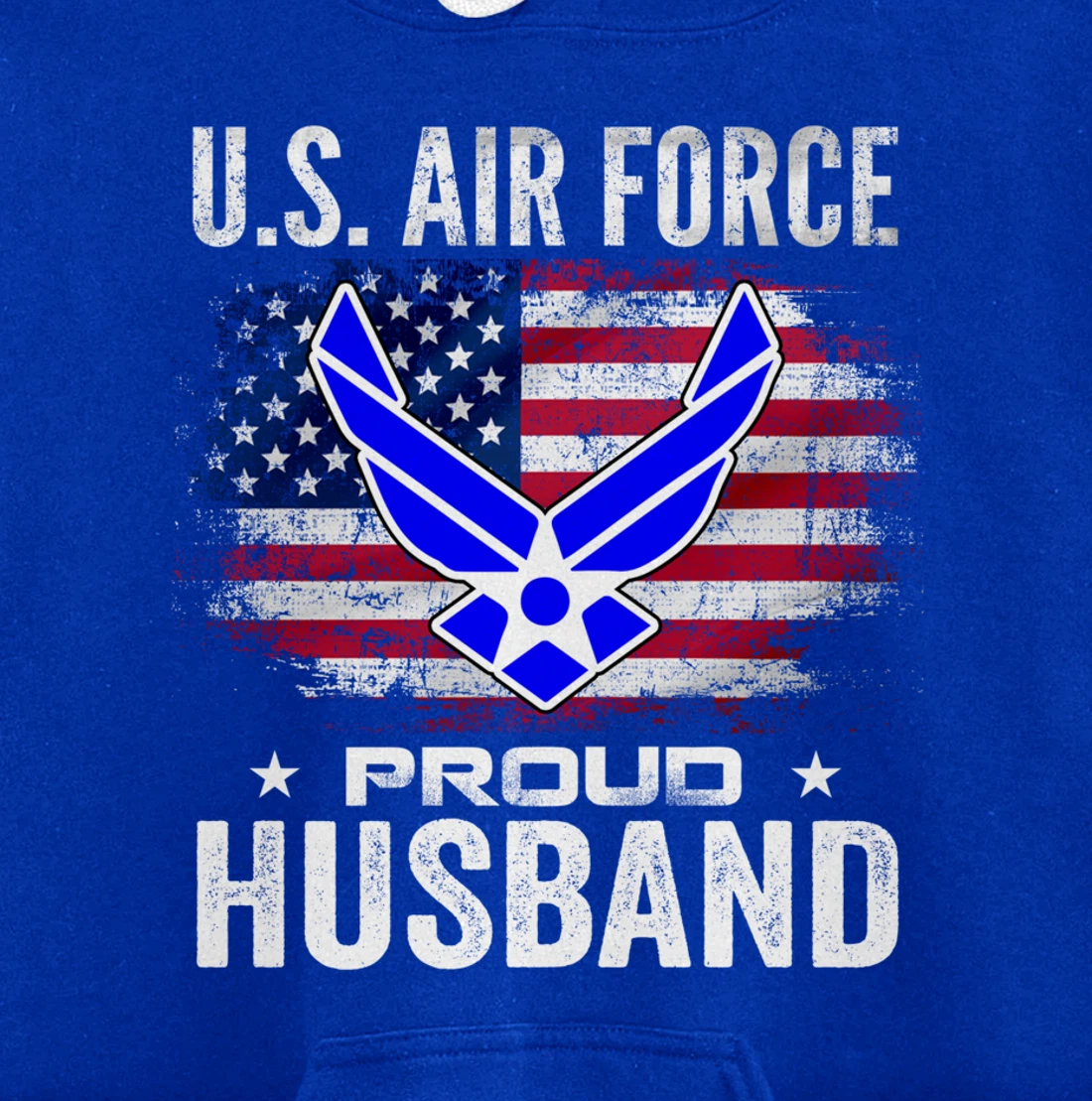 U.S Air Force Proud Husband With American Flag Gift Veteran Pullover Hoodie